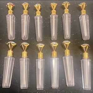 gold clear diamond empty lipstick bottles